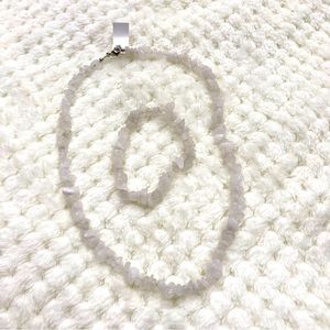 #5 Moonstone Beaded Stretch Bracelet and Necklace (18 inches)  set 170 ctw